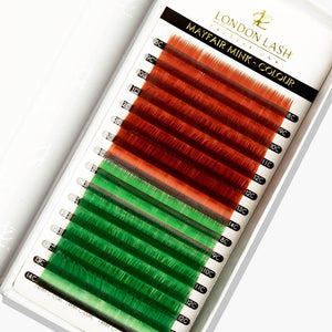 Extensiones de pestañas de imitación de visón de color marrón rojizo o verde